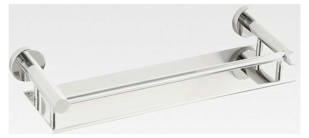 Wandregal für das Badezimmer, verchromt, 40 cm – Rostfreies Duschregal mit Schutzleiste, platzsparender Organizer für Shampoo