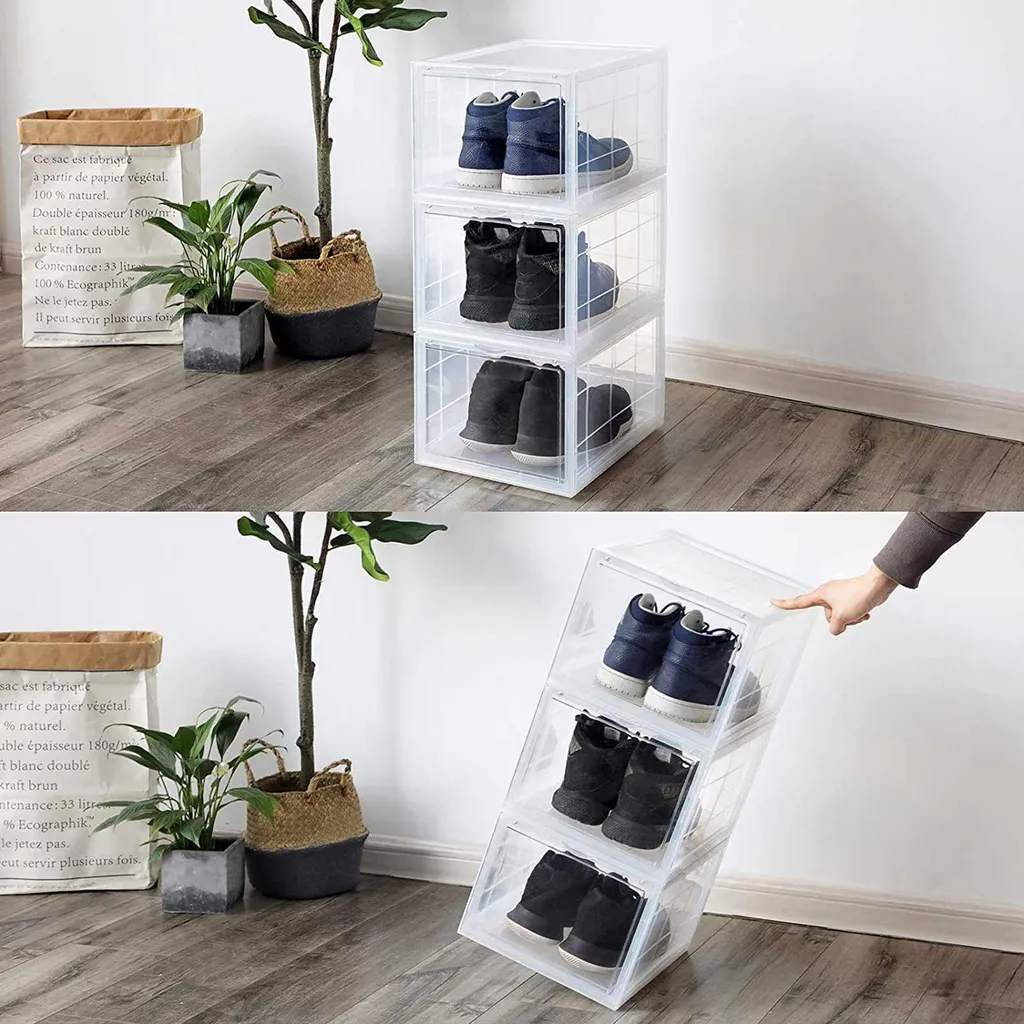 Ensemble de boîtes à chaussures empilables transparentes pack de 12 - 5
