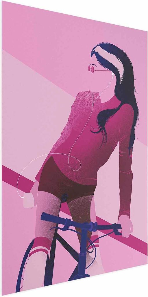 Posterpapier Poster - Woman on a Bicycle 21x30 cm Menschen h-A-0147-ao-a