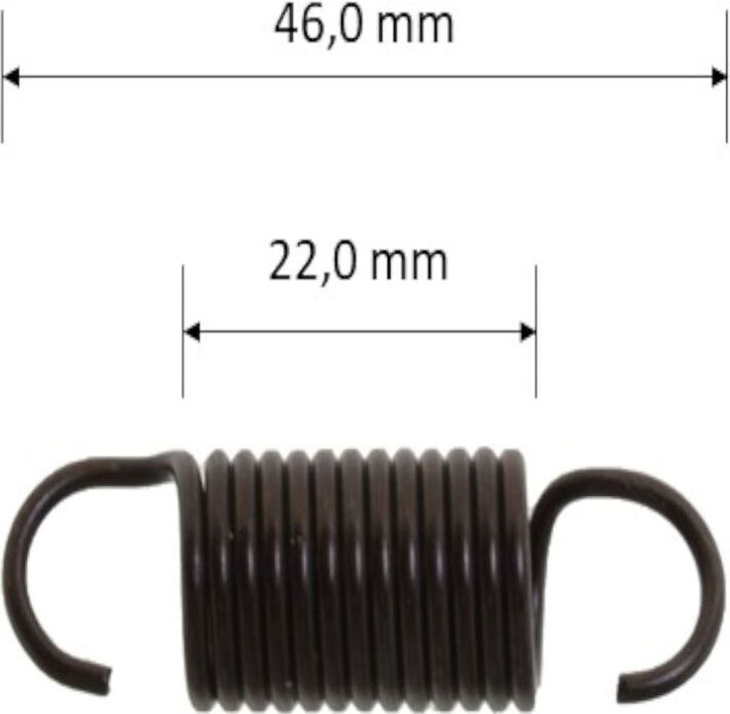 Auspufffeder, 46mm, gehärtet, schwarz