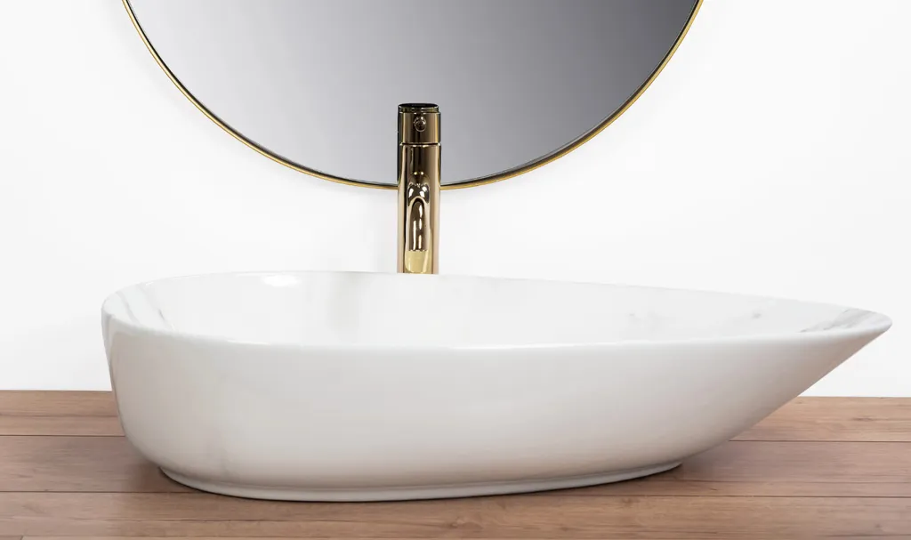 Lavabo Appoggio 65cm Rea Greta Bianco: Resistente e Facile da Pulire - 9