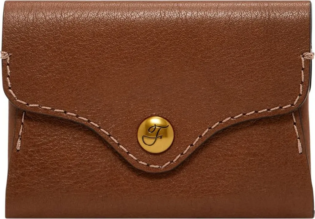 Porta Carte Fossil Heritage Brown: Slim Wallet Pelle Marrone Vintage