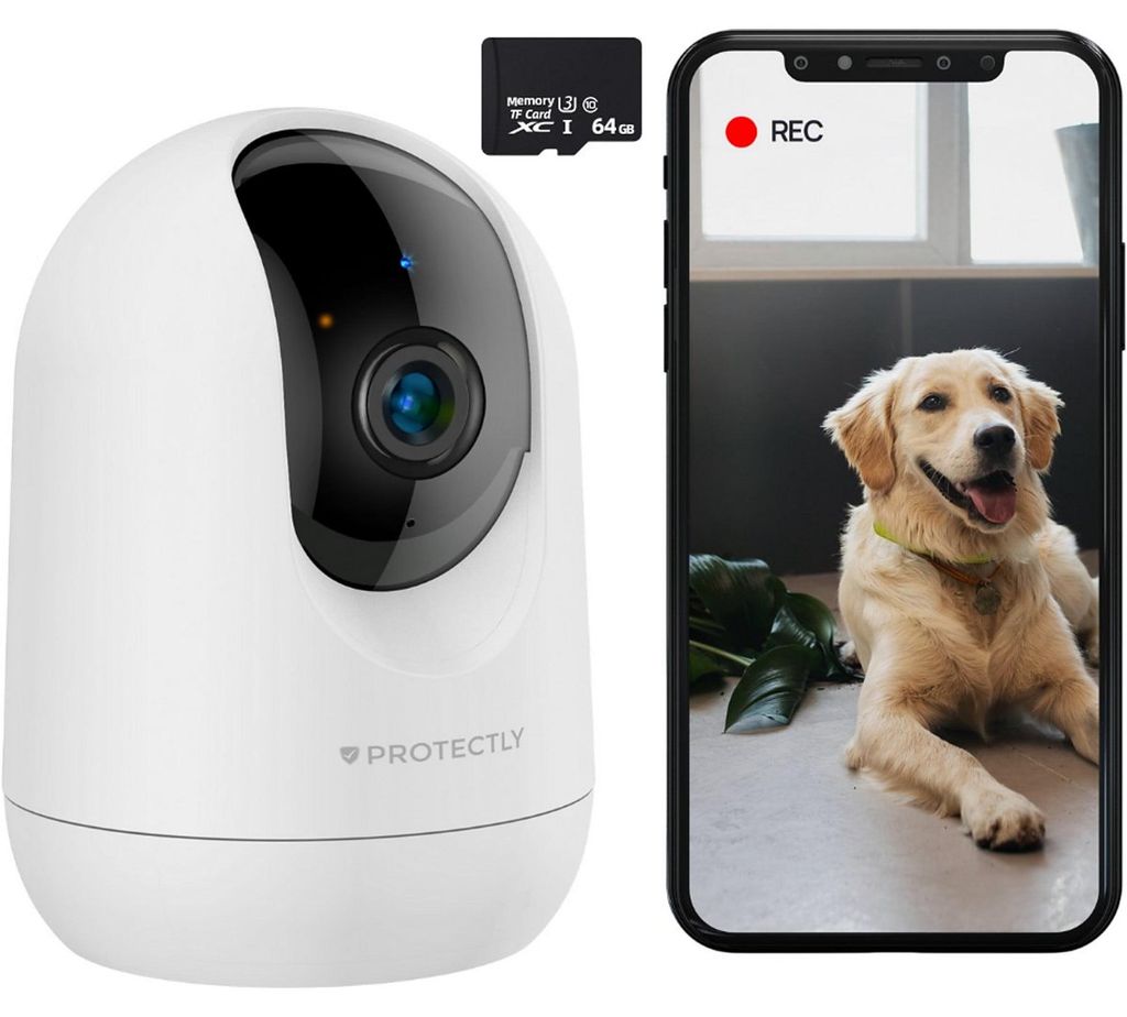 Protectly® 2K Überwachungskamera Innen – WLAN Kamera mit Produktbild 