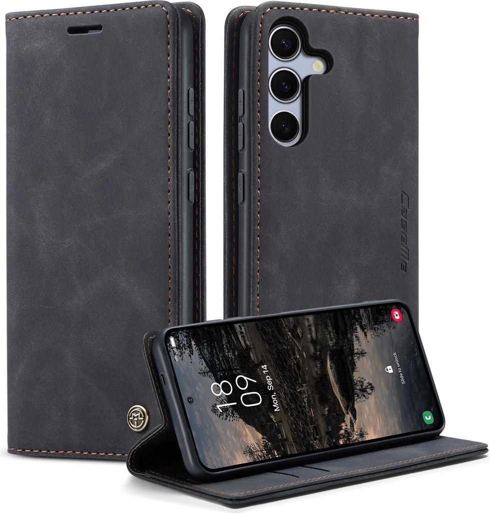 Samsung Galaxy S25 FE Hülle - CaseMe 013 Klapphülle - Schwarz