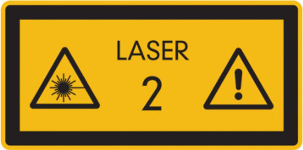 Dreifke Warnschild, Laser 2 | Folie selbstklebend | 52x26 mm, 1 Stk