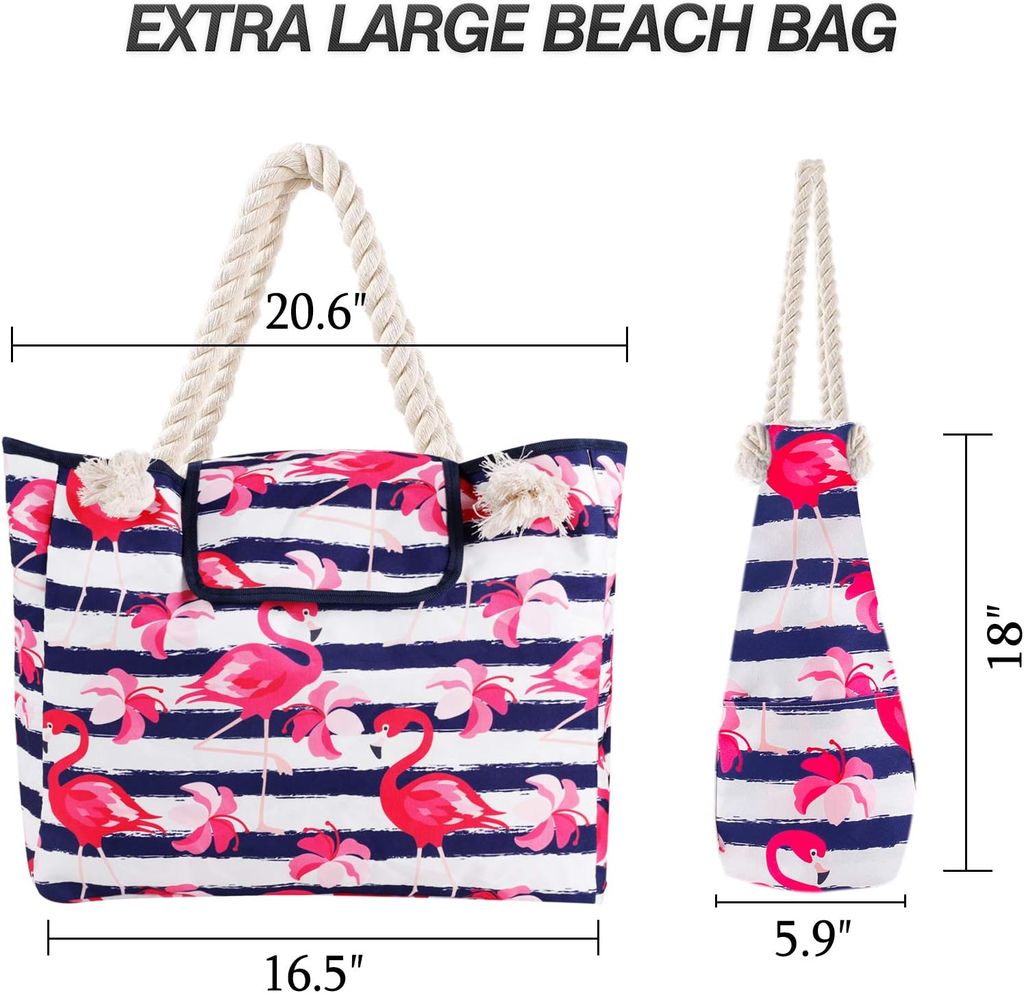 FairyPeach Strandtasche Extra Groß - Faltbare Badetasche Mit Mesh