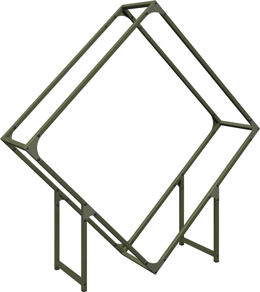 Brennholzregal Olivgrün 100x25x100 cm Kaltgewalzter Stahl