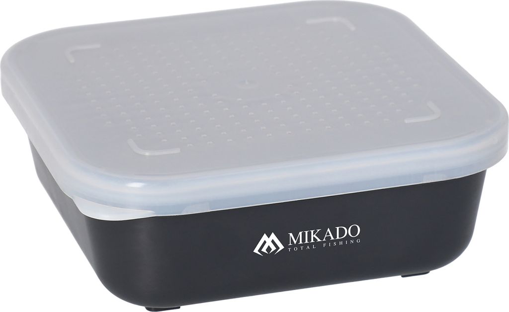 MIKADO Madendose mit gelochtem Deckel Madenbox Bait Box Köderdose 1,2l 16x16x6cm