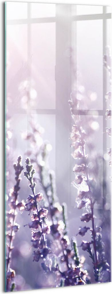 Designer Glasbild - Wandbild - Glas Bild - 50x125 cm - Schmetterling Auf Wilden Blumen
