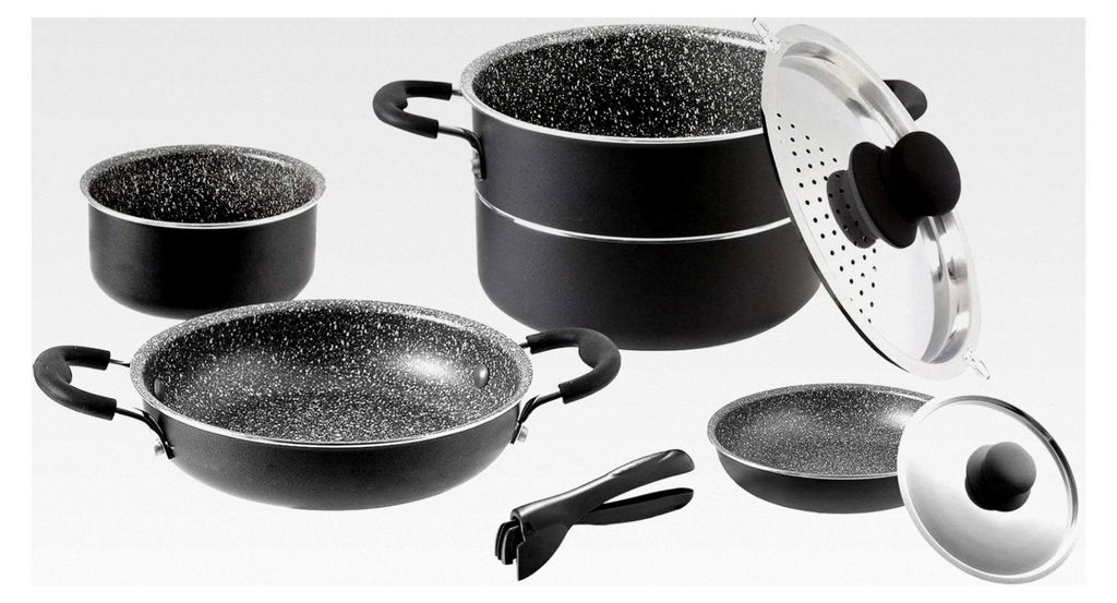 Campinggeschirr und Kochgeschirr aus Aluminium, Set Pirate 7+1 Ø 20 cm
