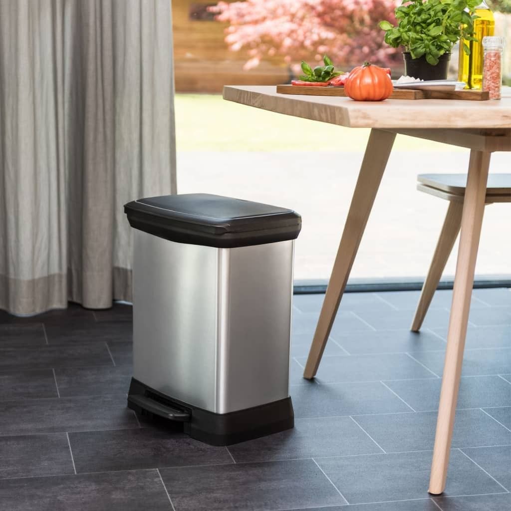 Curver Tretmülleimer Deco Rechteckig 30L Silbern Produktbild 2