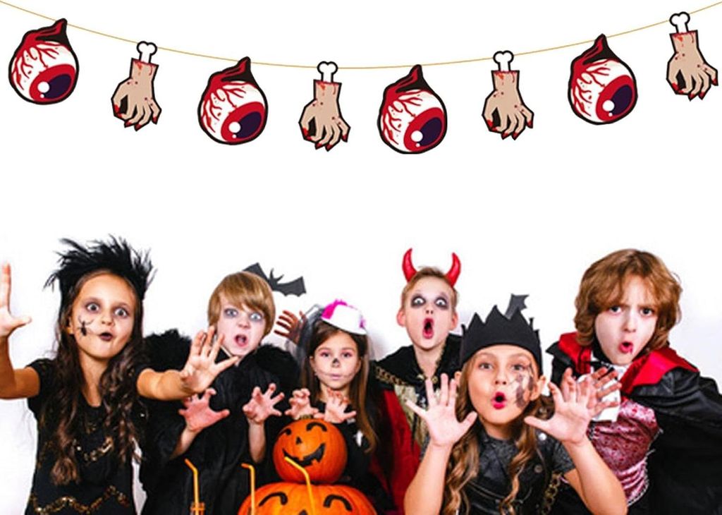 Halloween Wimpelkette, Deko DIY Banner, Party Girlande, Hängedeko, Halloween-Partydeko
