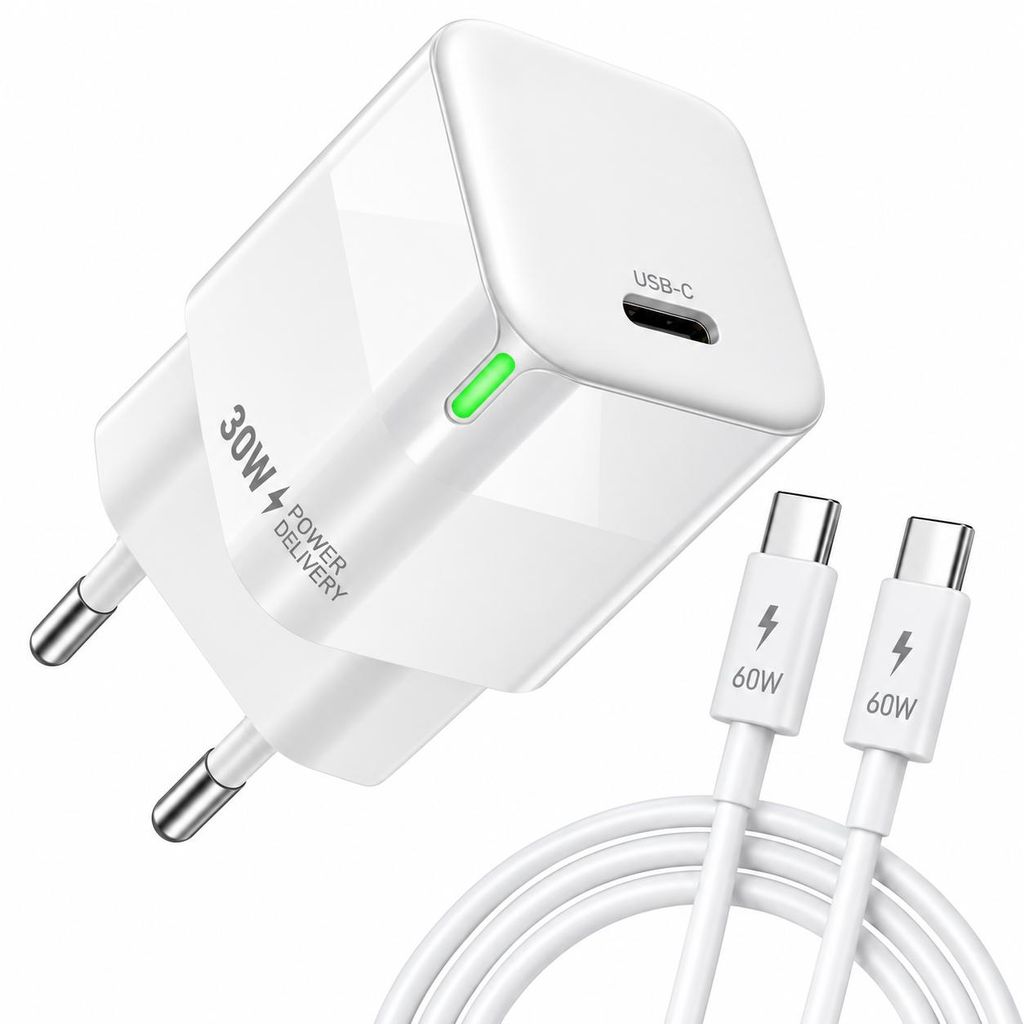 30W + 60W Set USB C Ladegerät Kabel für Xiaomi Redmi Note Produktbild 
