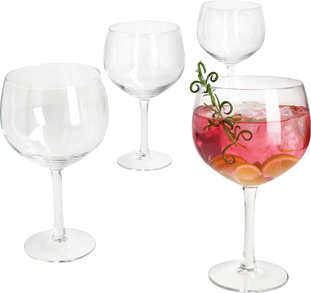 4x Gin Tonic Gläser 400ml Longdrink-Glas klar Dessert Cocktail-Gläser Wasser