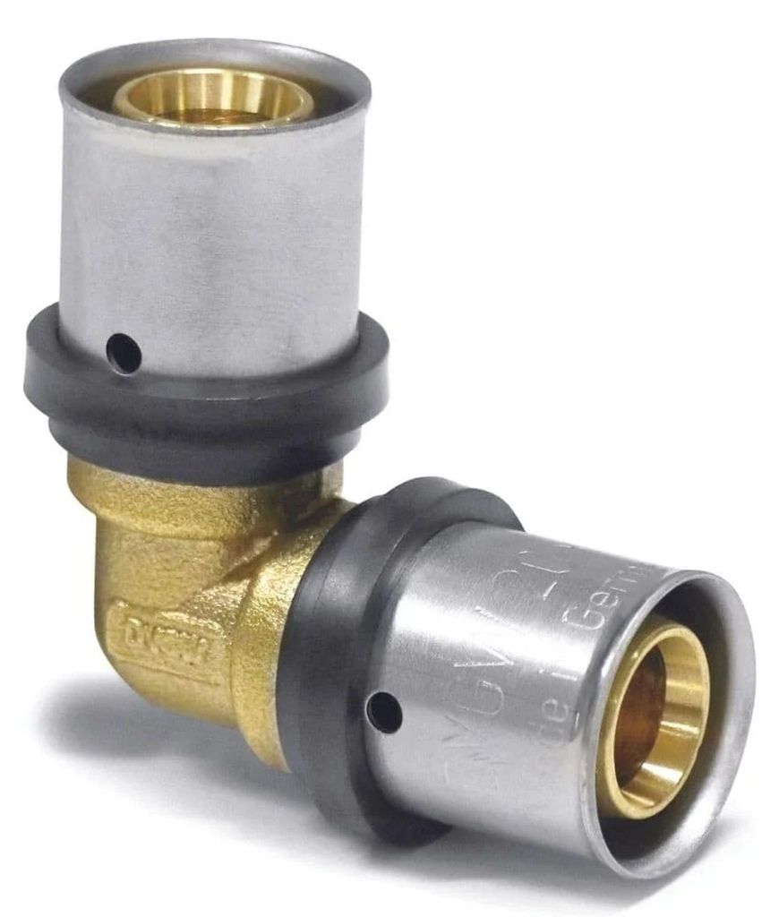 Raccordo Pressfitting 32mm a 90°, Ottone, per Acqua Immagine del prodotto 