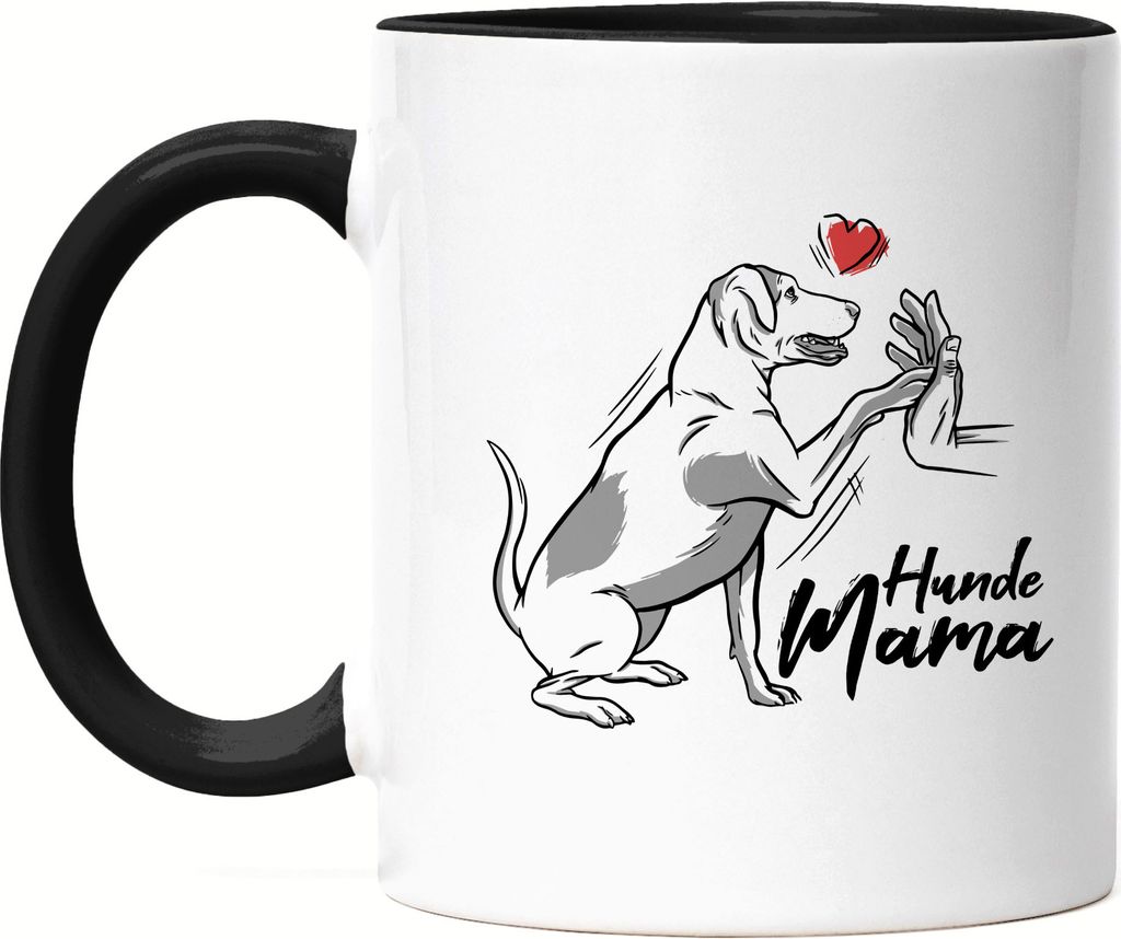 Hundemama Tasse Schwarz Mit Hund Motiv Für Hundebesitzer Hundeliebhaber