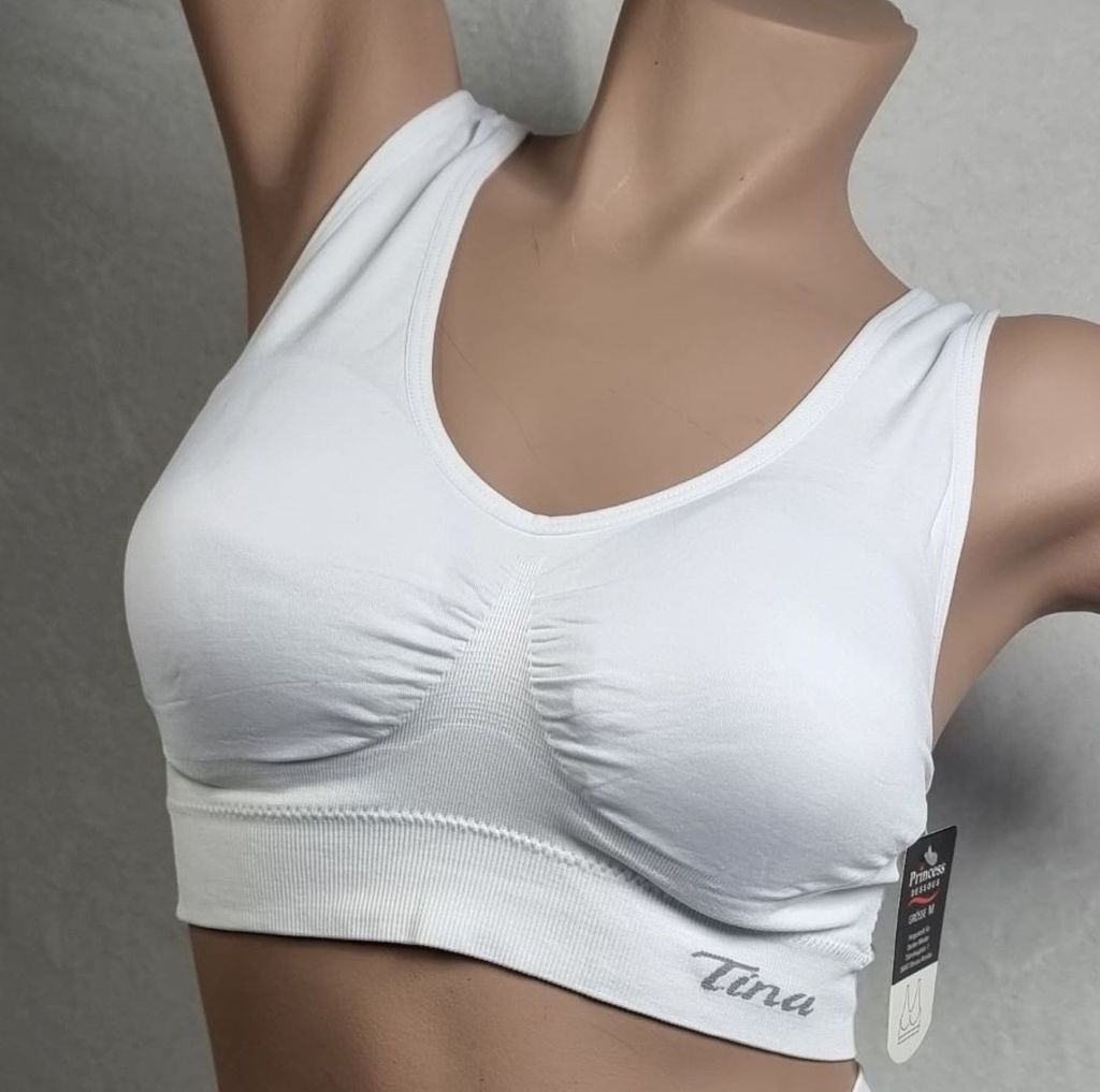 2er Pack Seamless Bustier/BH super Passform* 8 Farben*gefütterte Cup* Gr. XXL, Weiß