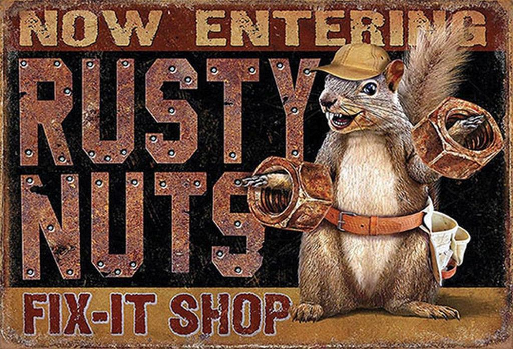 vianmo Holzschild 20x30 cm Fix-it Shop rusty nuts Garage