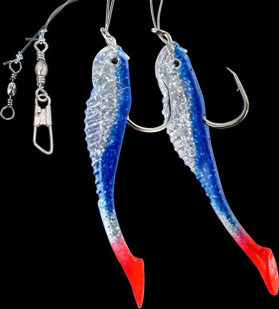 Jenzi Meeresvorfach mit Gummifischen und 2 Armen Blau Glitter