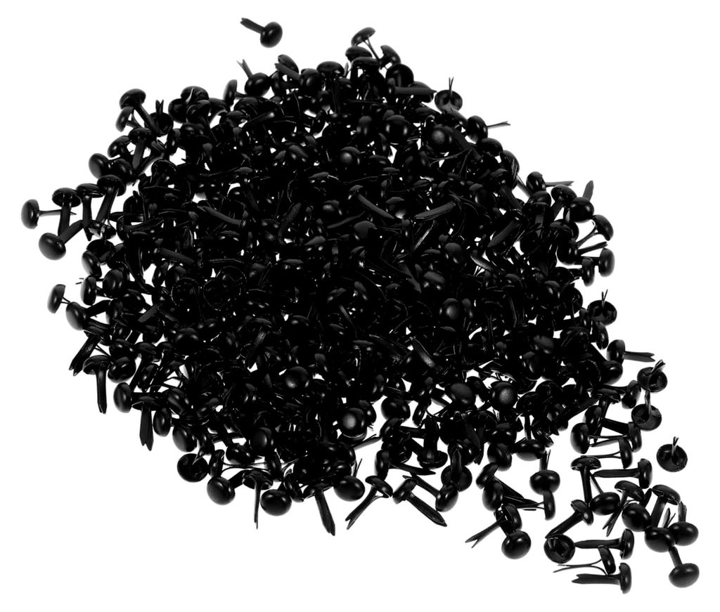 500 Stück Handgefertigte Dekorative Papier-Brads Runde Brads für Handwerksprojekte Kleine für Papier Metall Schwarz