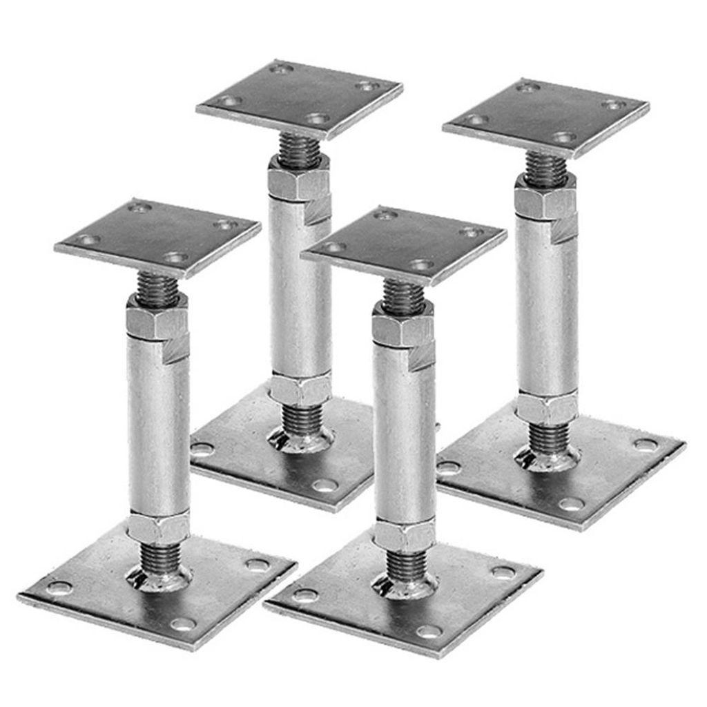 4x GAH Pfostenträger mit 2 Platten verzinkt aufdübelbar Produktbild 