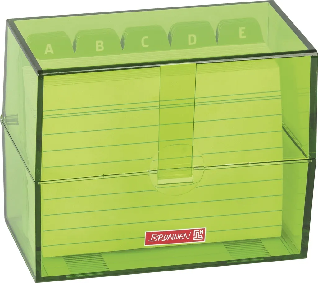 Petite Boîte à fiches 12x9,5 cm Plastique Kiwi Résistant - BRUNNEN