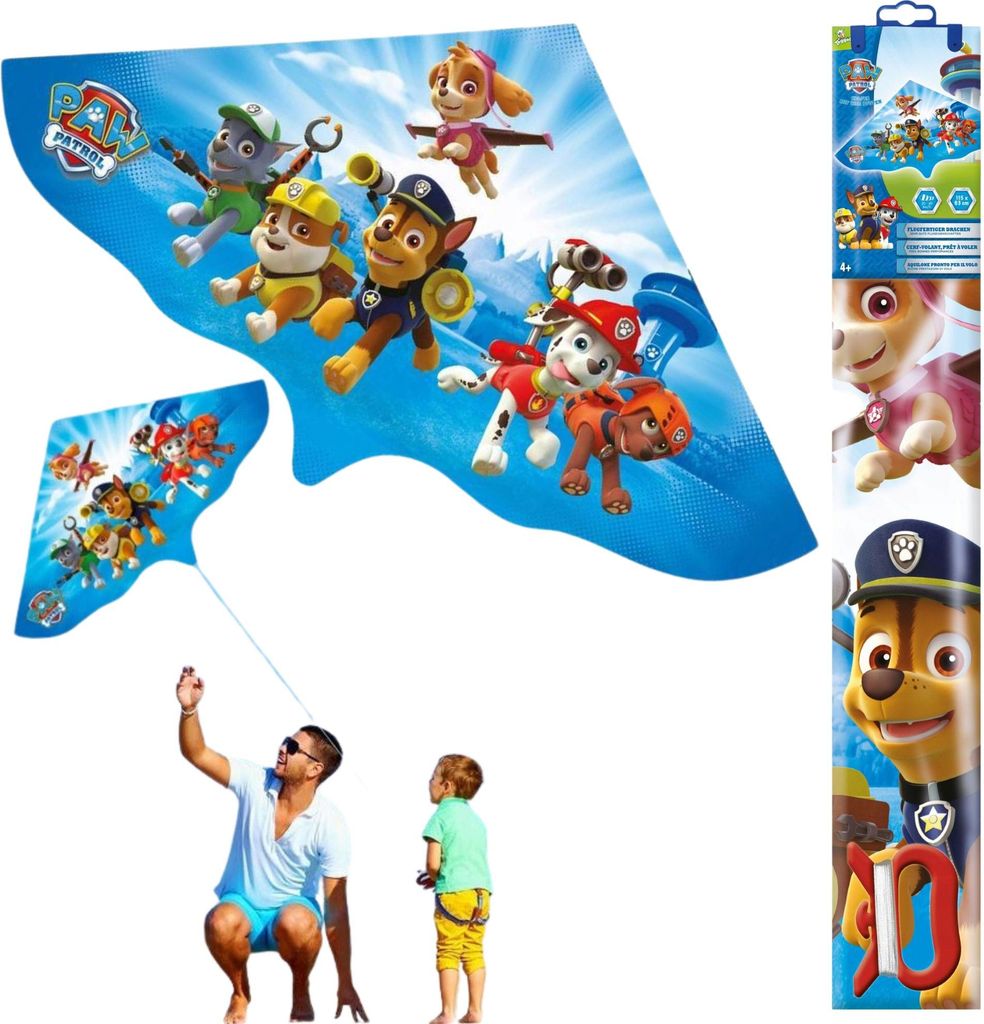 GUNTHER PAW PATROL DRACHEN mit Schnur FÜR KINDER Spaß Produktbild 