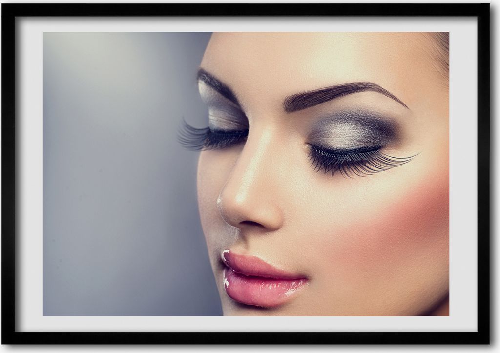 Bild - Bilderrahmen - 100 cm x 70 cm - MDF - Rahmen - Foto - Wandkunst perfekte Make-up