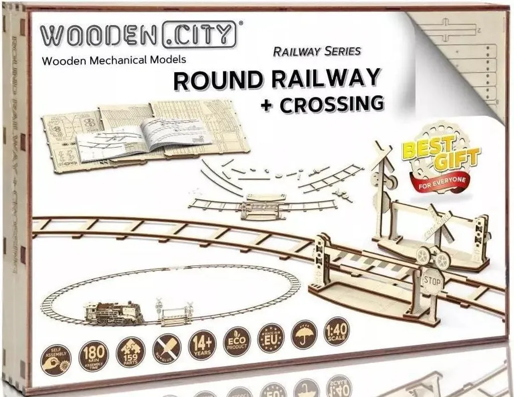 Rail de train bois 164 cm et croisement 3D pour réparer vos circuits