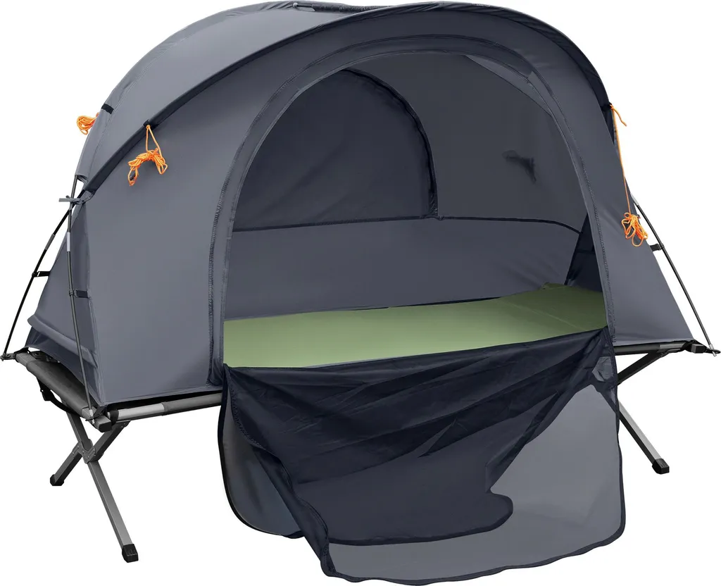 Lit de Camp avec Tente Intégrée et Matelas 1 Personne pour le Bivouac