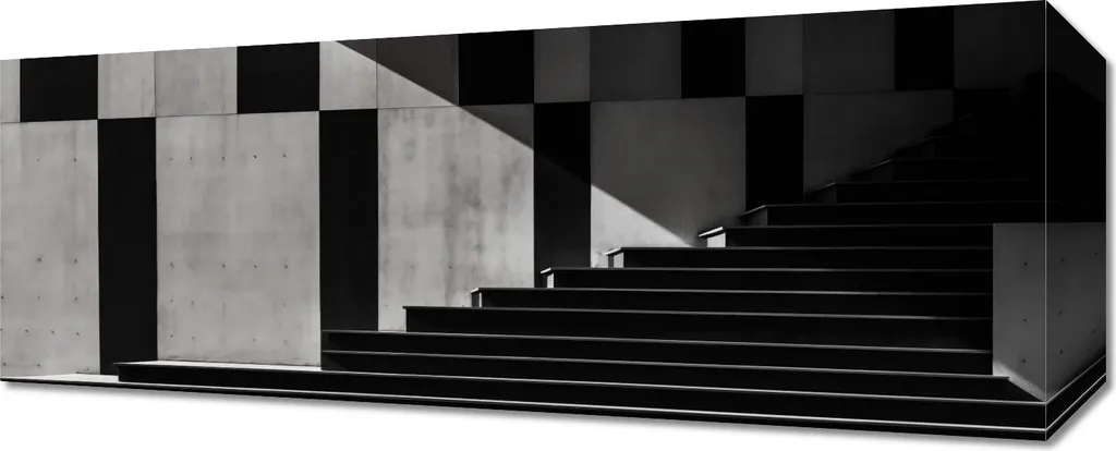 Tableau Décoratif Géométrie dans l'architecture - Décoration Murale 50x20