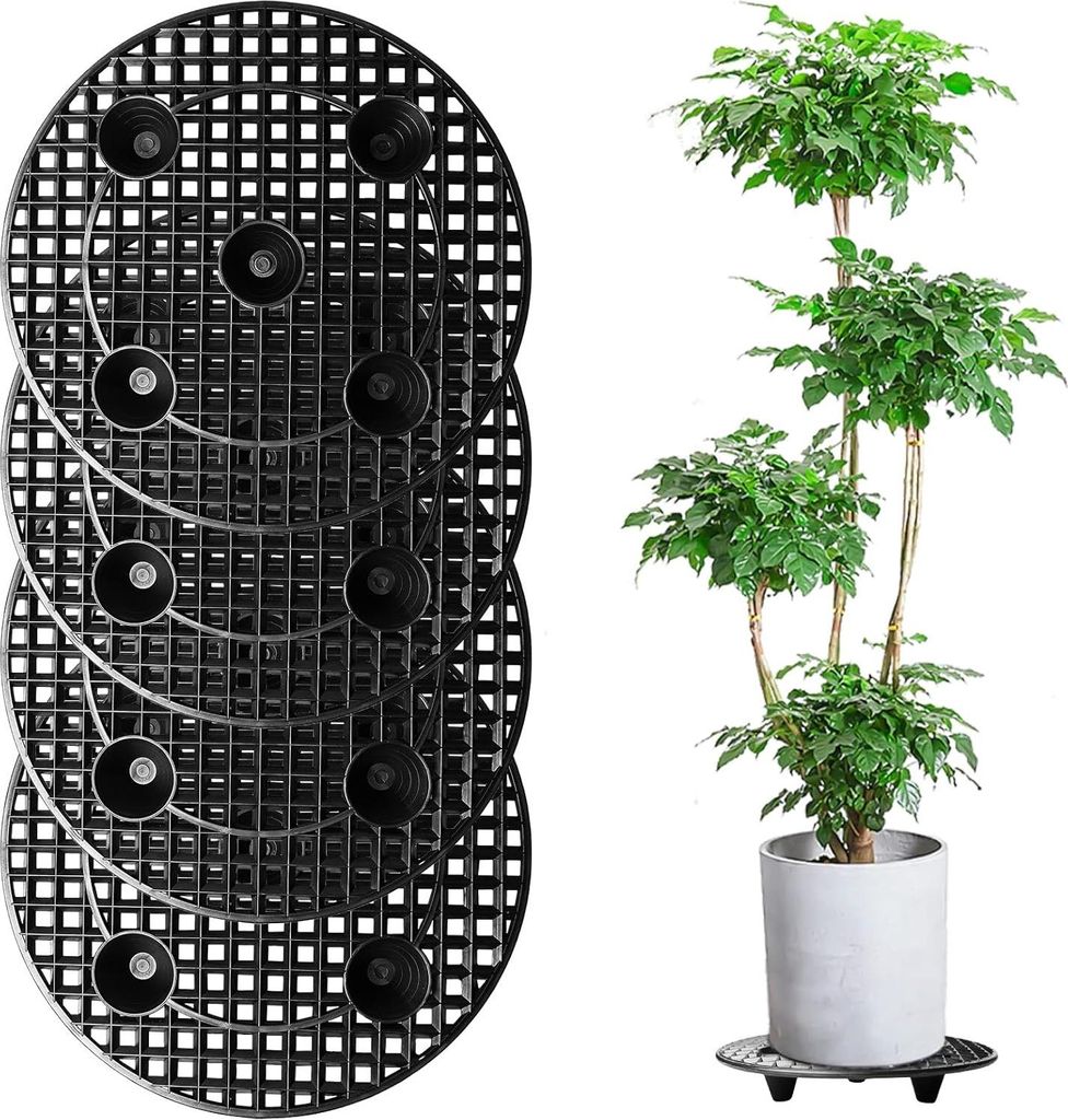 Topfuntersetzer Pflanzen Topfpflanzenst?nder, 4 Stš¹ck 30 cm Rund Blumentopfgitter Pad, Kunststoff Blumentopf Mesh Pads, Blumentopf St?nder Drain...
