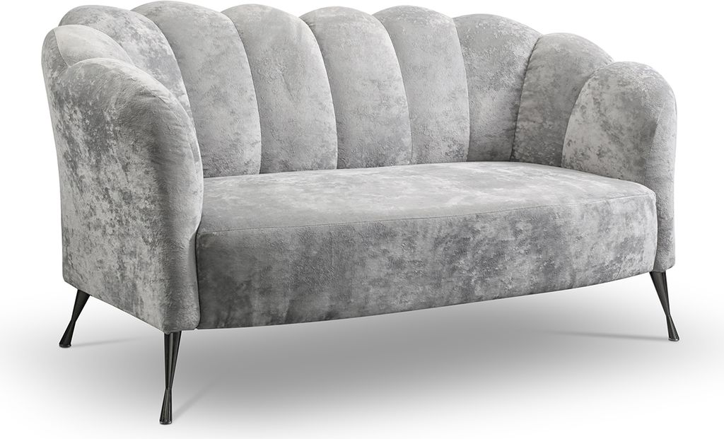 2-Sitzer Sofa Couch ADRIA eureka 2132 schwarz Muschel 155 x 78 x 83cm