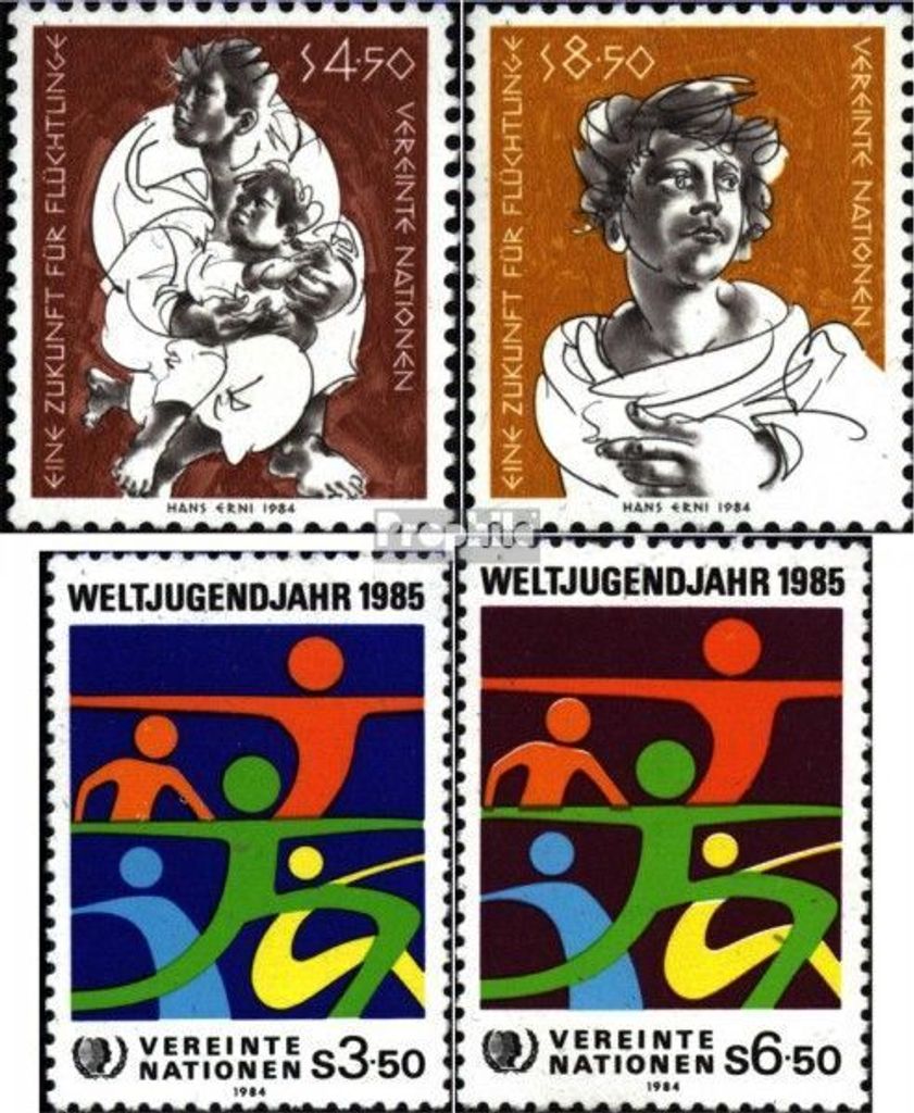 Briefmarken UNO - Wien 1984 Mi 43-44,45-46 (kompl.Ausg.) Produktbild 