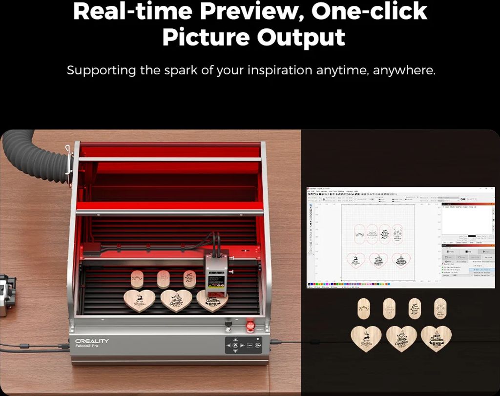 Creality Falcon 2 Pro 22W Graviermäschine Geschlossen, mit Produktbild 11