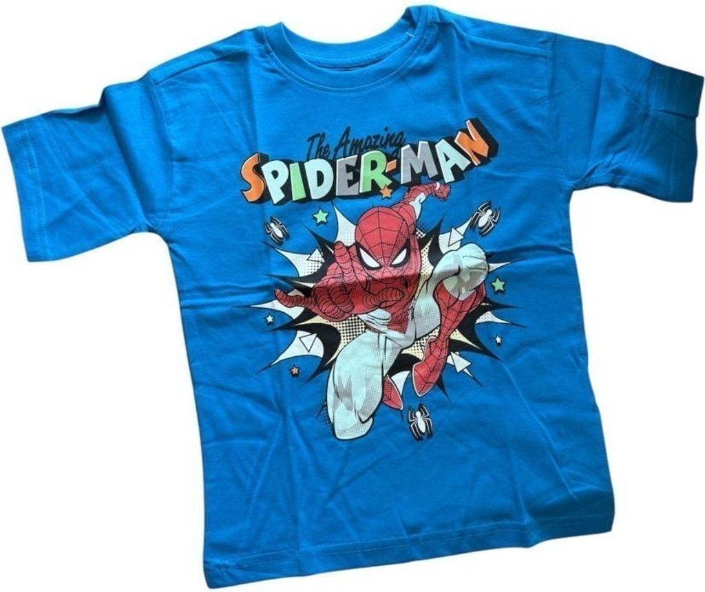 Kurzärmliges T-Shirt für Jungen | "Spiderman" | Blau oder Orange | Blau,122