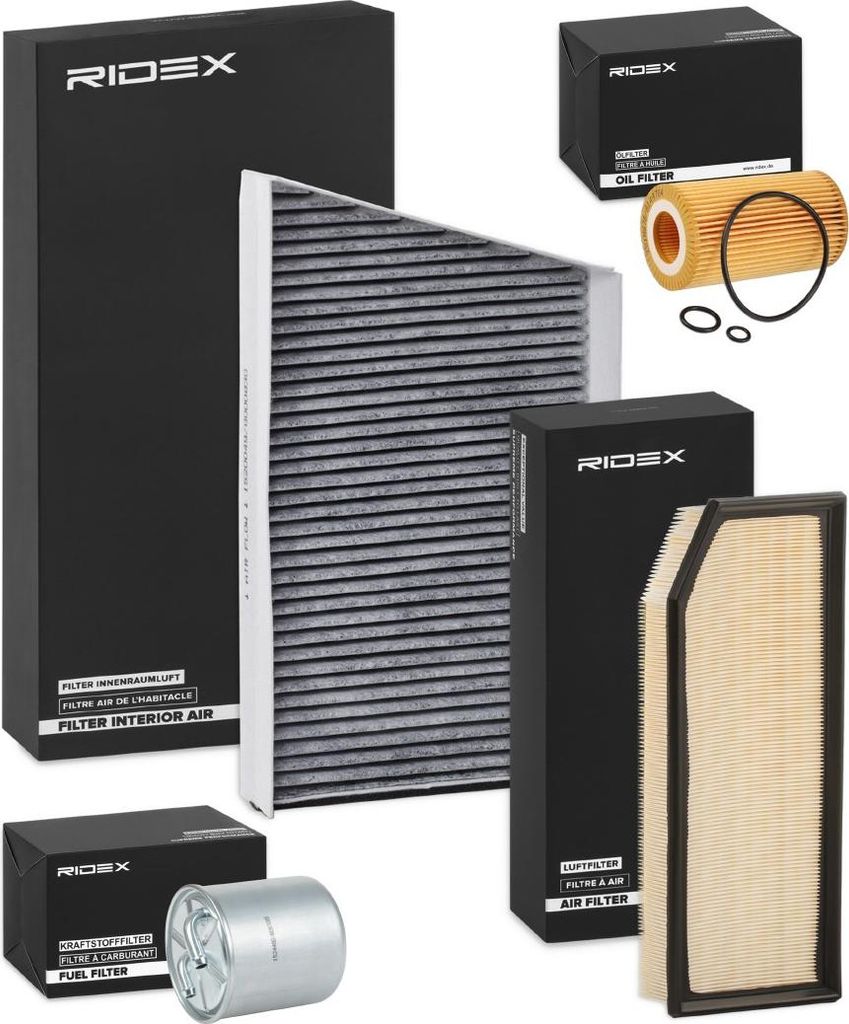 RIDEX Filterset Inspektionspaket Filtersatz passend für MERCEDES-BENZ C-Klasse Limousine (W203) C-Klasse T-modell (S203) C-Klasse Sportcoupe (CL203)