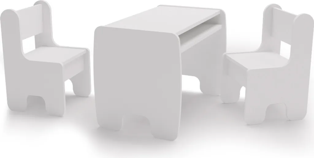 Set Arredo Infanzia Bianco | Tavolo e Sedie Design Minimalista