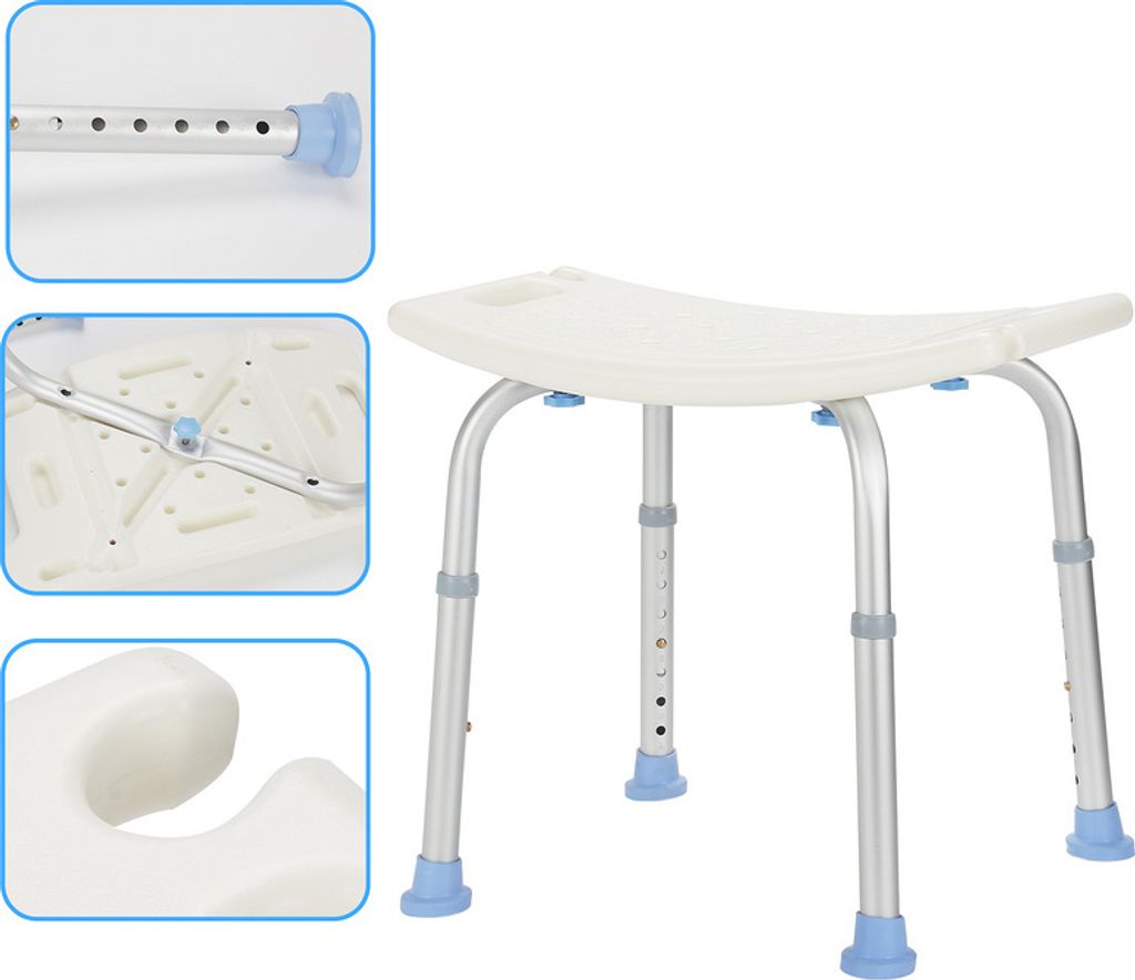 Jopassy Duschhocker Badhocker Hoehenverstellbar 38-53cm bis 136kg - Duschstuhl Duschsitz mit Behinderungen für Kinder