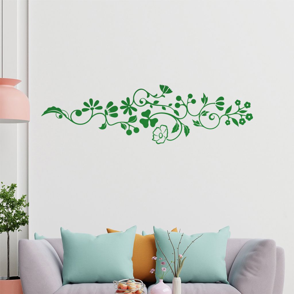Kleeblatt - Blüten - Blätter Wandtattoo in 6 Größen - Wandaufkleber Wall Sticker - Dekoration, Küche, Wohnzimmer, Schlafzimmer, Badezimmer