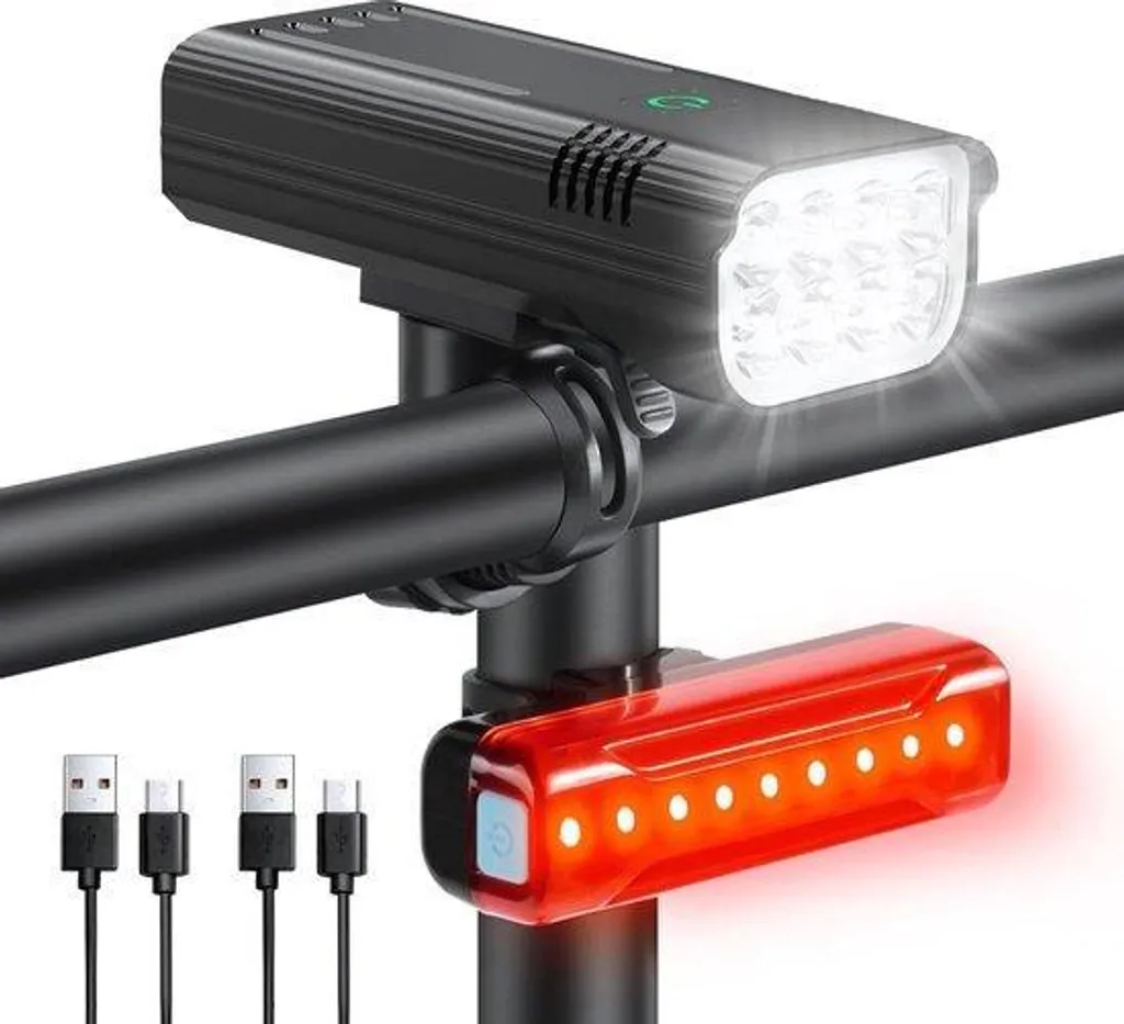 Kit Lampe VTT Léger & étanche - 3 000 Lumens USB Rechargeable Rapide
