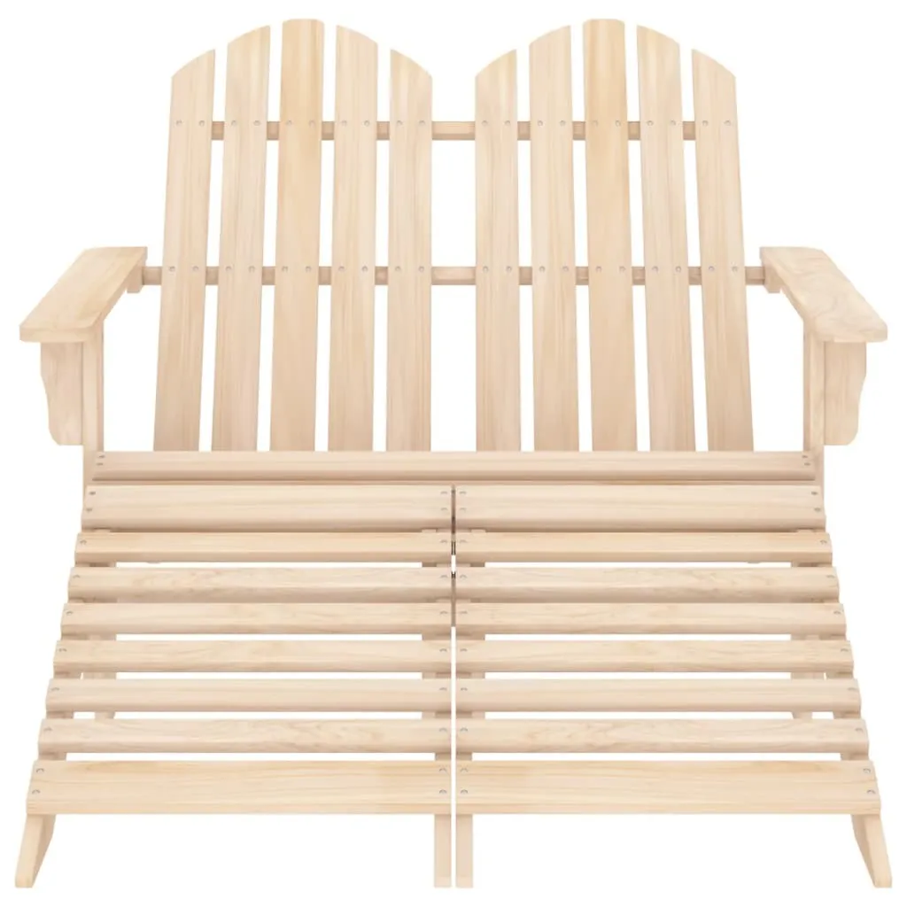 Panca da giardino Adirondack a 2 posti con poggiapiedi in legno di abete
