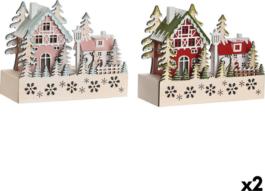 Weihnachtsschmuck DKD Home Decor Rot Rosa 21 x 9,5 x 19 cm (2 Stück)