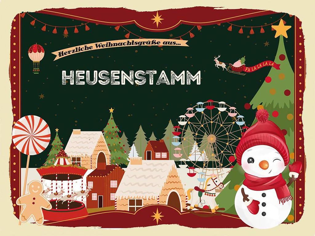 vianmo Holzschild 30x40 cm Weihnachtsgrüße aus Heusenstamm Weihnachten