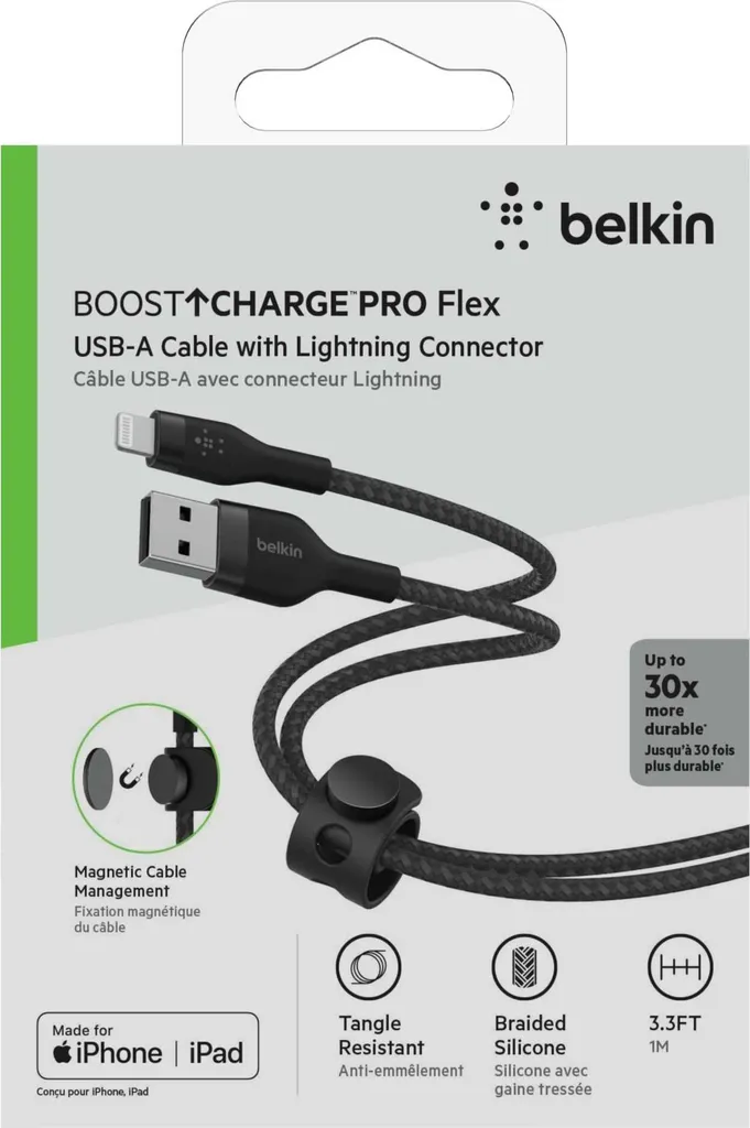 Belkin Cavo Lightning 1 Metro Nero CAA010BT1MBK | Resistente - 7