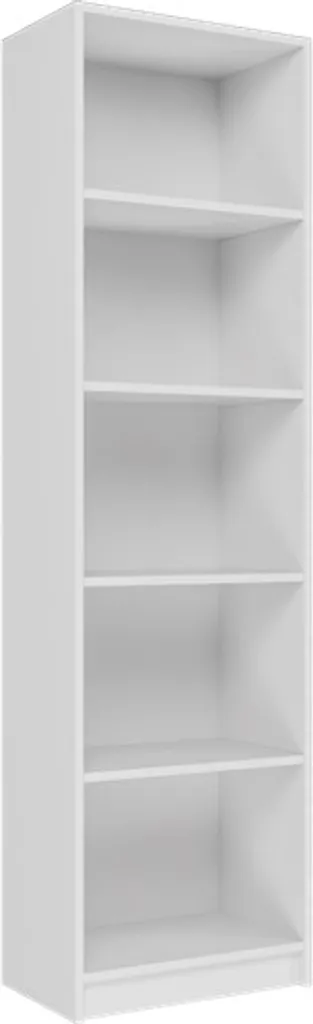 Meuble de rangement étagère sur pied blanche avec 5 niches ouvertes 50cm