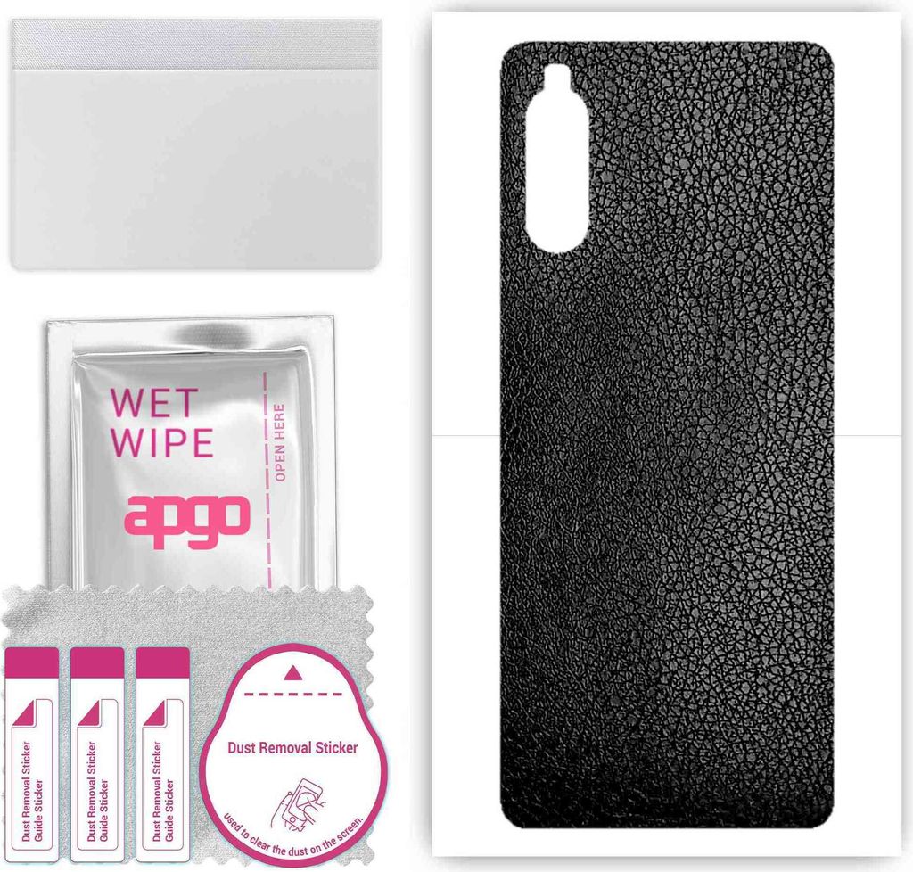apgo Rückseite Schutzfolie, Skin, kompatibel mit Sony Xperia 10 II, Hinten Displayschutzfolie aus Vinylfolie, kratzfest, einfache Montage - Schwar...