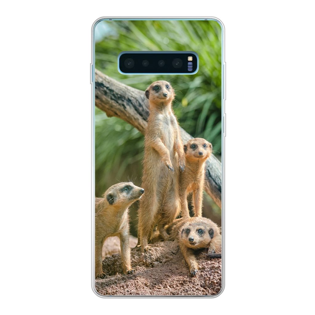 MuchoWow Handyhülle Schutzhülle Hülle für Samsung Galaxy S10 Lite Erdmännchen - Familie - Tiere Silikon Softcase Handy Hülle - Schutz