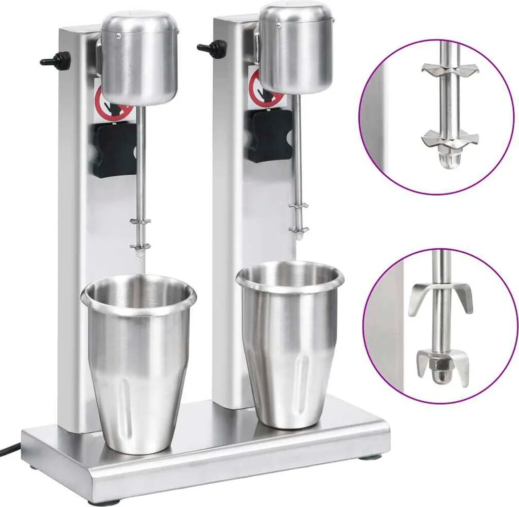 Mélangeur à Boissons Anti-Grumeaux Inox 2L - Préparez 2 Shakes Vite