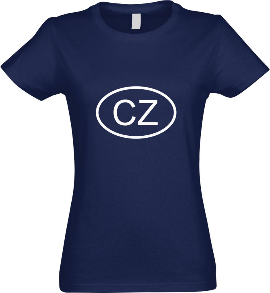 Kiwistar - T-Shirt tailliert - Damen - Navy - Tschechien CZ - mit Motiv Bedruckt - Funshirt Design - Sport - Freizeit - Damen - XXL